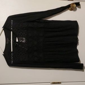 New i jeans by Buffalo women's M black long sleeve T-shirt with lace fro…